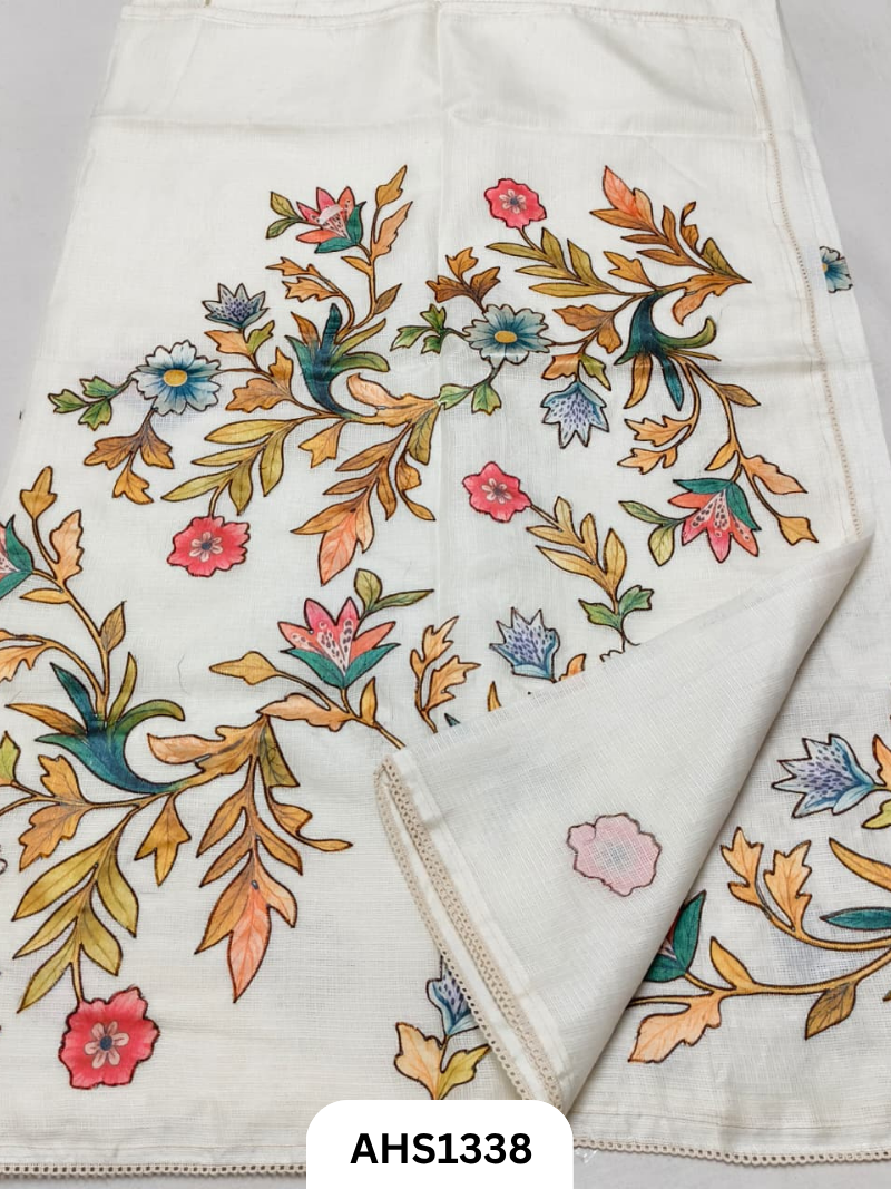 Soft Silk Kota Patch Work Saree With Blouse