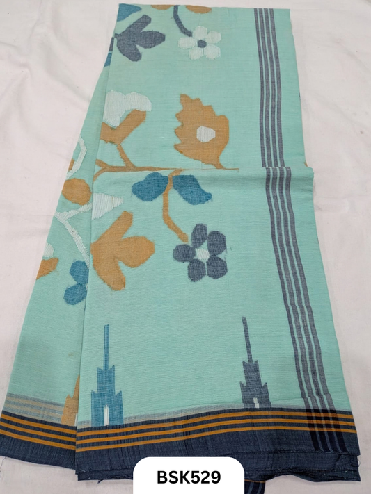 Handloom Pure Mul Cotton With Jamdhani Weave Saree