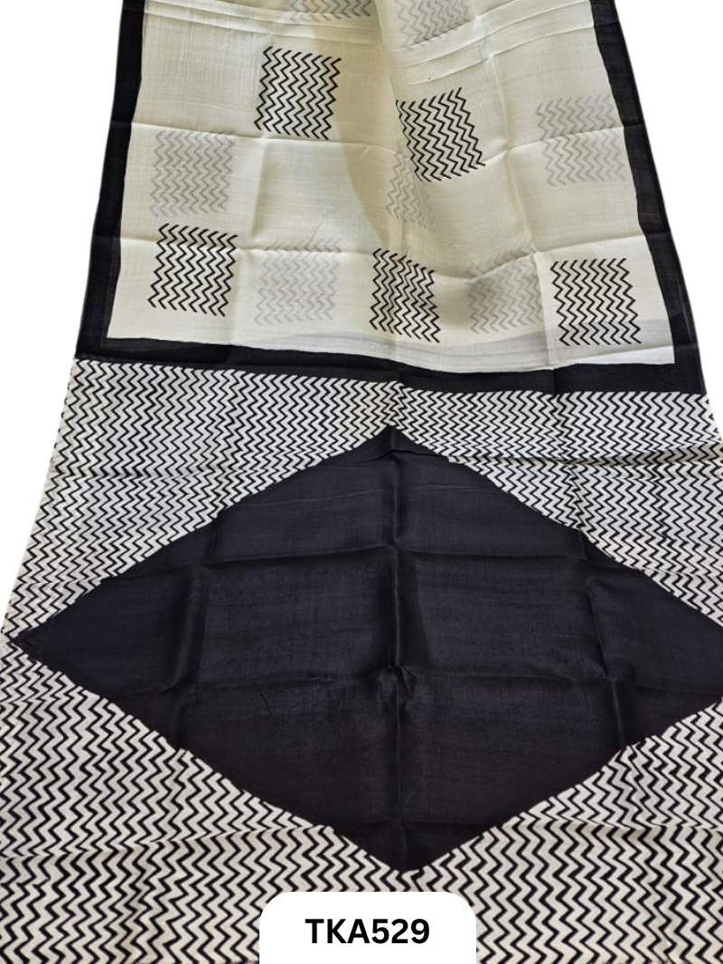Murshidabad Silk Block Printing Saree