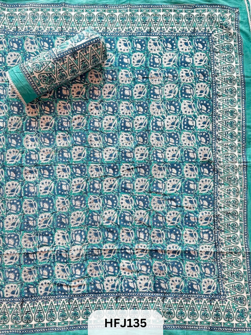 Premium Jaipuri Hand Block Print Reversable AC Dohar 3layer 60×90