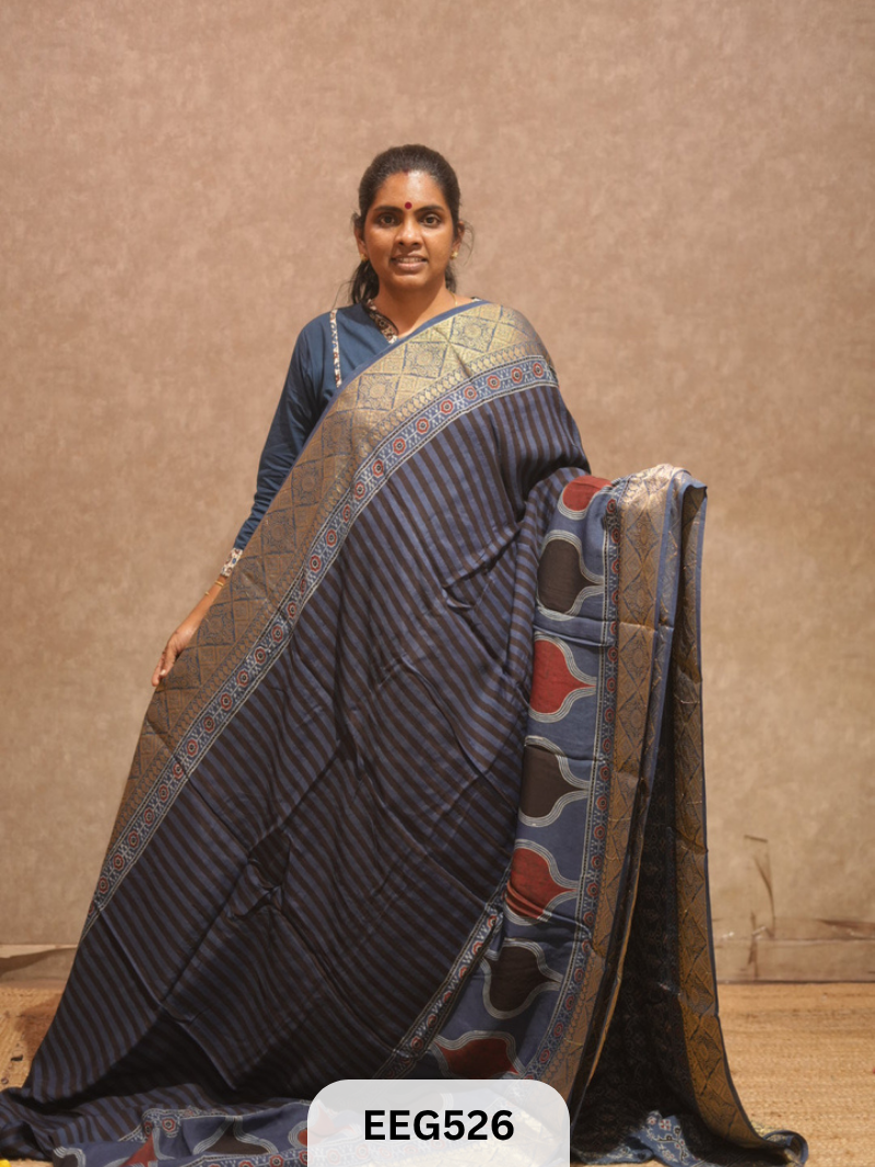 AJRAKH DOLA SILK SAREE