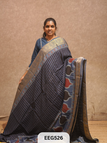 AJRAKH DOLA SILK SAREE