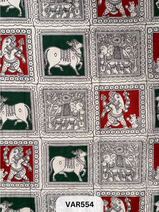 Kalamkari Hand printed - Fabric -3mtrs