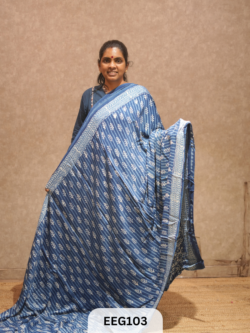 MODAL INDIGO SAREE