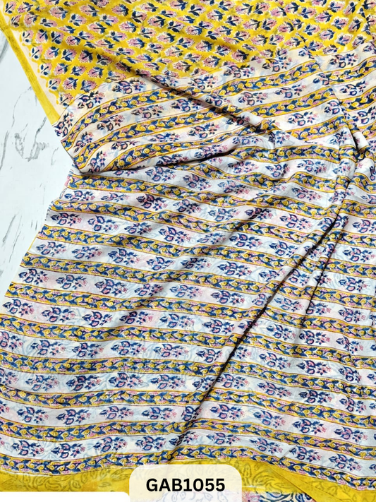 Premium Hand Block Printed Georgette Sarees with Blouse