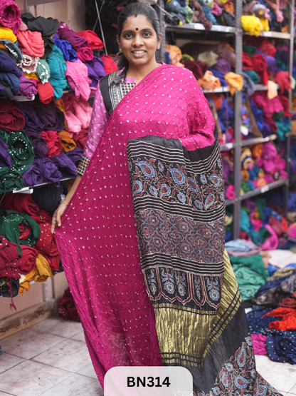 MODAL GAJI - AJRAKH BANDHINI SAREE