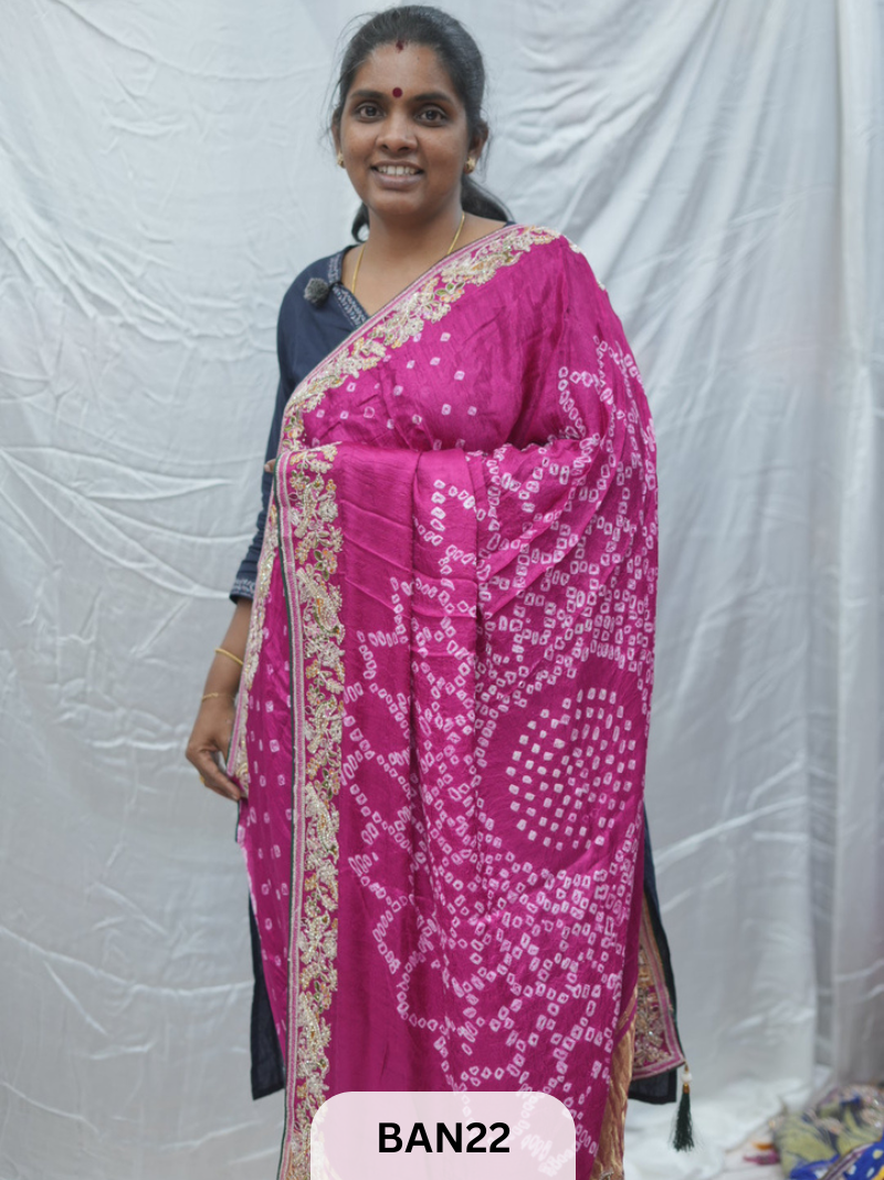 BANDHANI DESIGNER WORK WITH BANDHANI PALLU