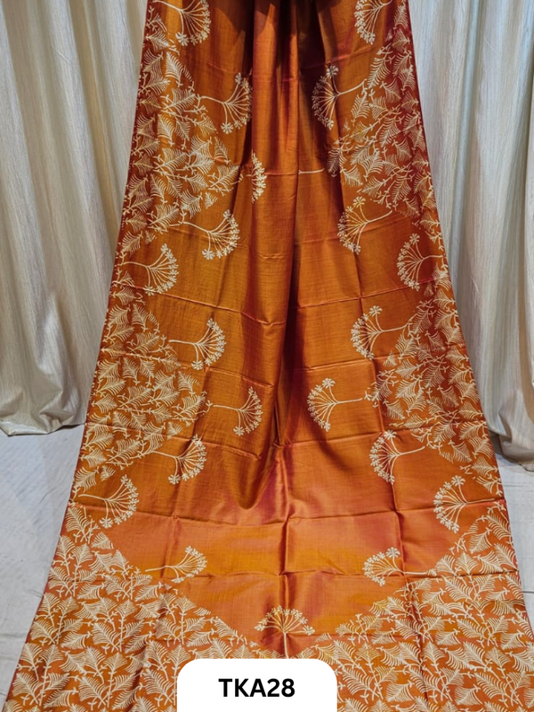 Pure Bishnupuri Silk Dual Shade Handblock