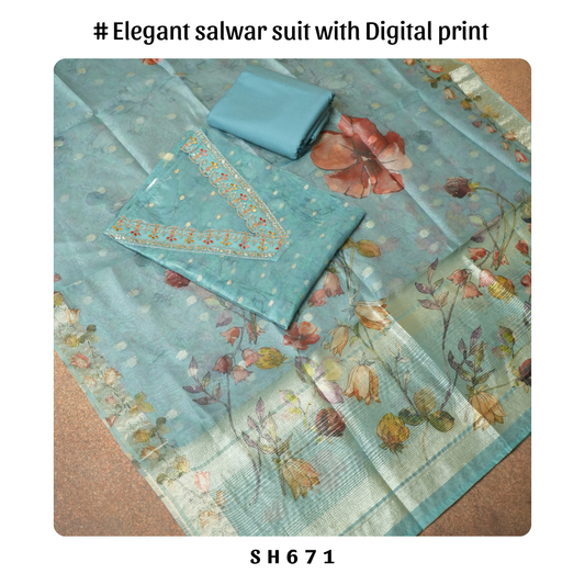 Elegance of Floral Digital Print Salwar Suit Sadhana Fashion