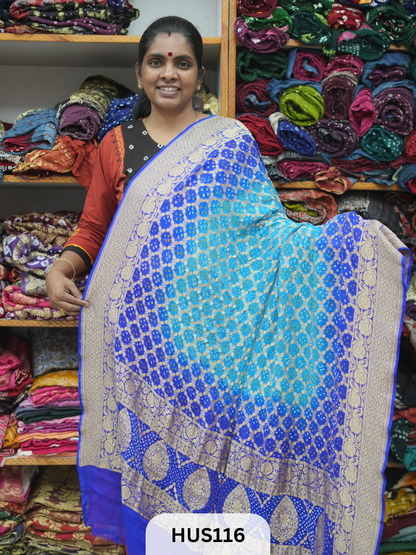 PURE KHADDI GEORGETTE DUPPATTA