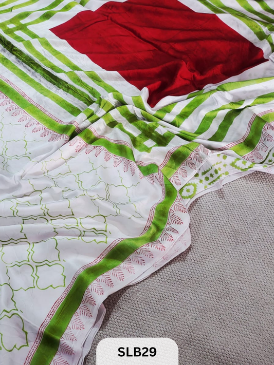 NASPHAL AJRAKH VANASPATHI MODAL HANDBLOCK PRINT SAREE