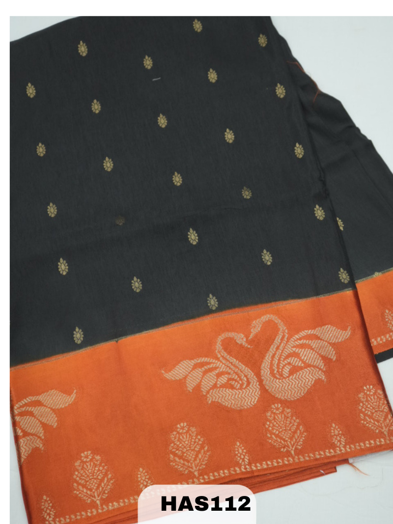 BANARAS RUSSIAN SATIN BODER SAREE