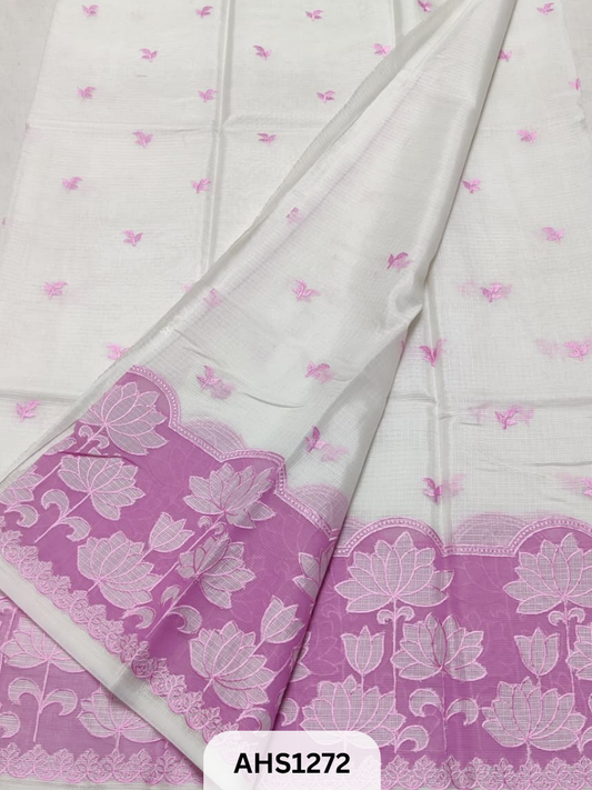 Soft Silk Kota Applique Work Saree