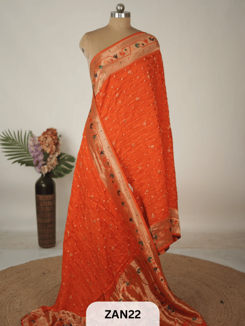 BANARASI BANDHINI WITH PAITHANI BORDER SAREE