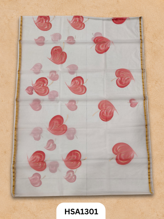 Hand painted Organza Saree with blouse