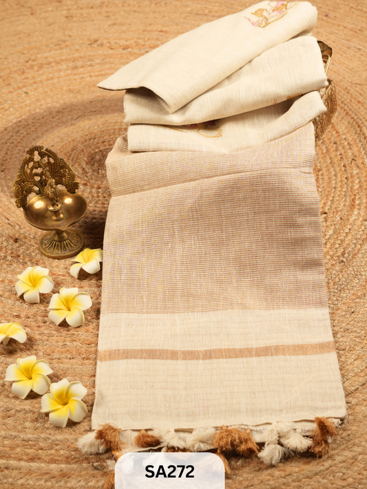 Vegan Linen Saree Embroidered Saree Story with Shanmuga Priya