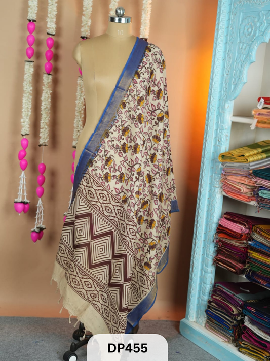 Chennuri silk dupatta with Nissam Mangalgiri border dupatta