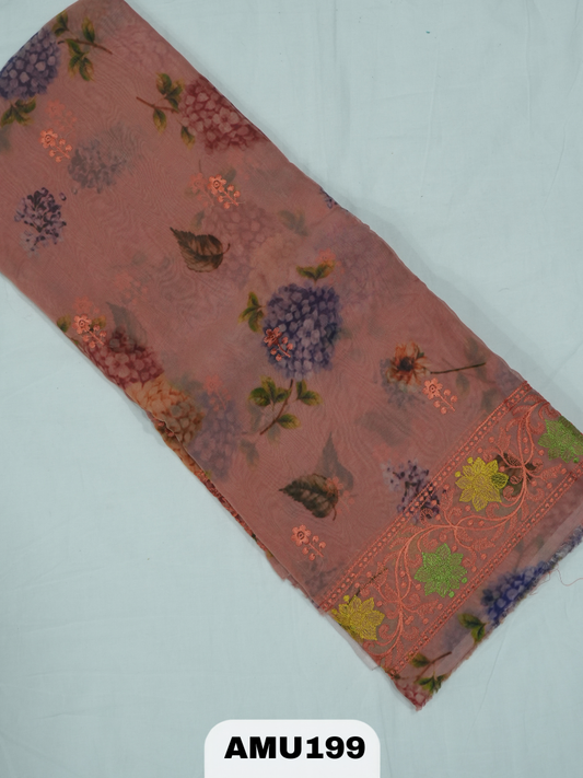 BANARAS RUSSIAN SILK SAREE WITH PRINTED