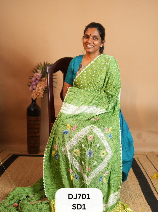 BANDHANI & AJRAKH MODAL SAREES | LAGDI PATTA | SHIBORI