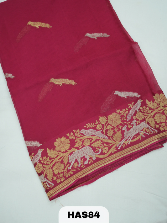 BANARAS MASHRU SATIN BORDER SAREE