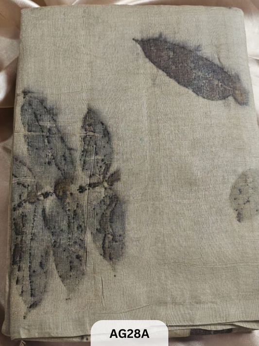 PURE GACHI TUSSAR WITH SILK MARK | ECO - NATURAL PRINT