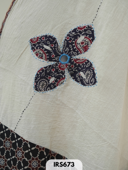 AJRAKH PATCH WORK AND HAND  WORK DUPATTA - 2.5MTR LENGTH AND 38 PANA