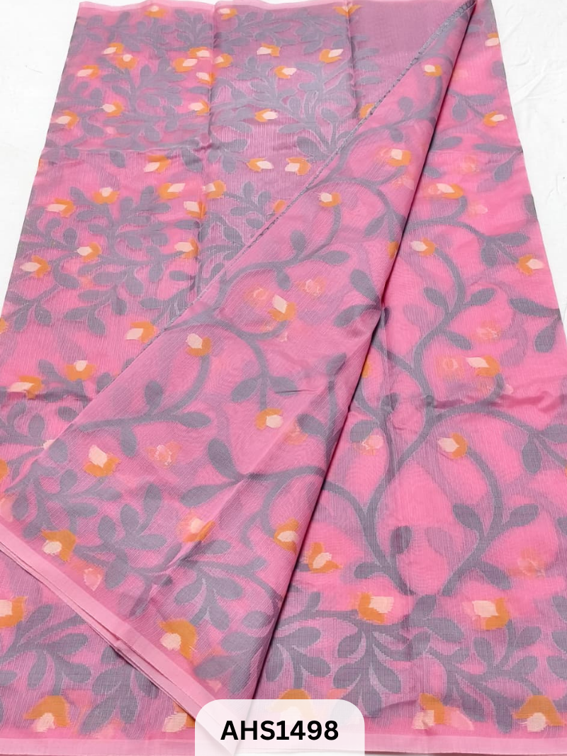 Soft Kota Cotton Jamdani Work Saree with Blouse