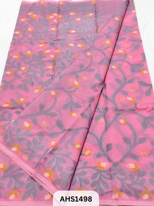Soft Kota Cotton Jamdani Work Saree with Blouse
