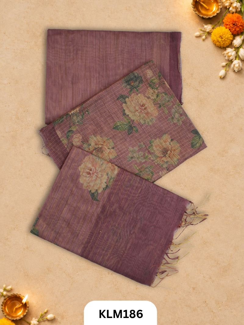 Semi Tussar Salwar Unstitched 3Pc Set