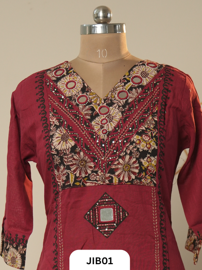 Premium 2Pcs Kurti Set With Mirror Work