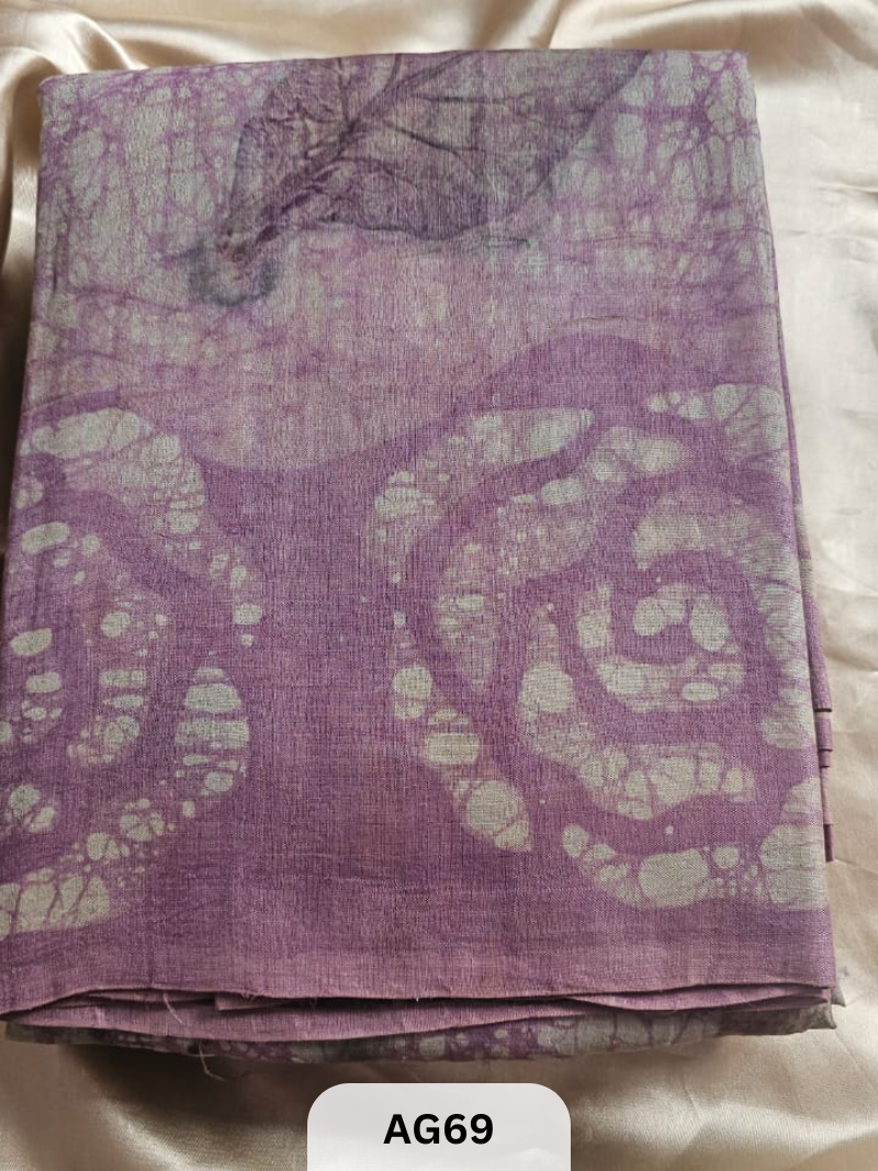 PURE GACHI TUSSAR WITH BATIK | SILK MARK | ECO-NATURAL PRINT