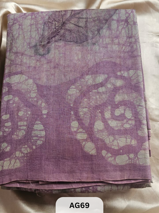 PURE GACHI TUSSAR WITH BATIK | SILK MARK | ECO-NATURAL PRINT