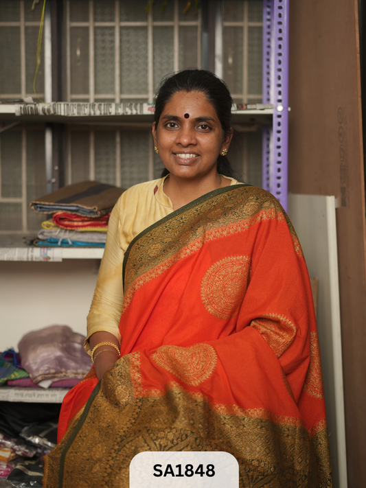 BANARASI KHADI GEORGETTE COCO ZARI SAREE