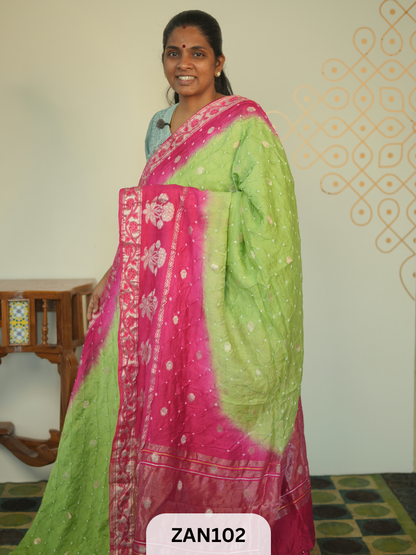 BANARASI BANDHINI WITH TIE AND DIE SAREE