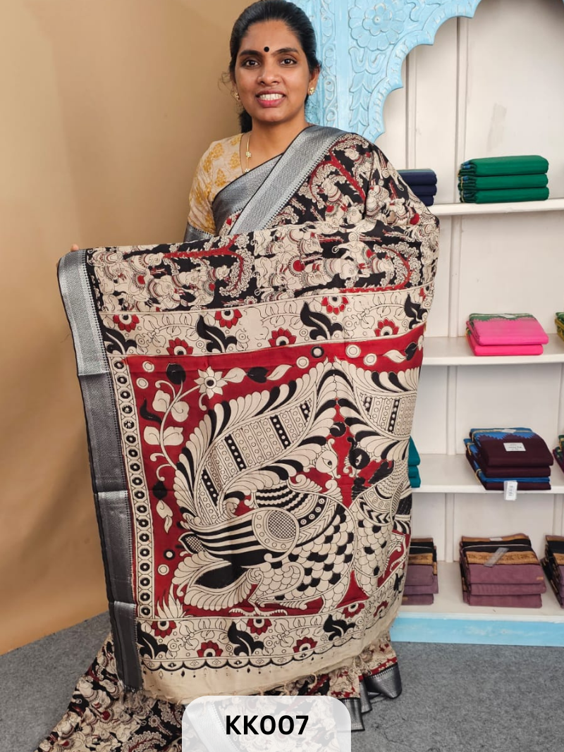 Kalamkari Chenuri Silk saree