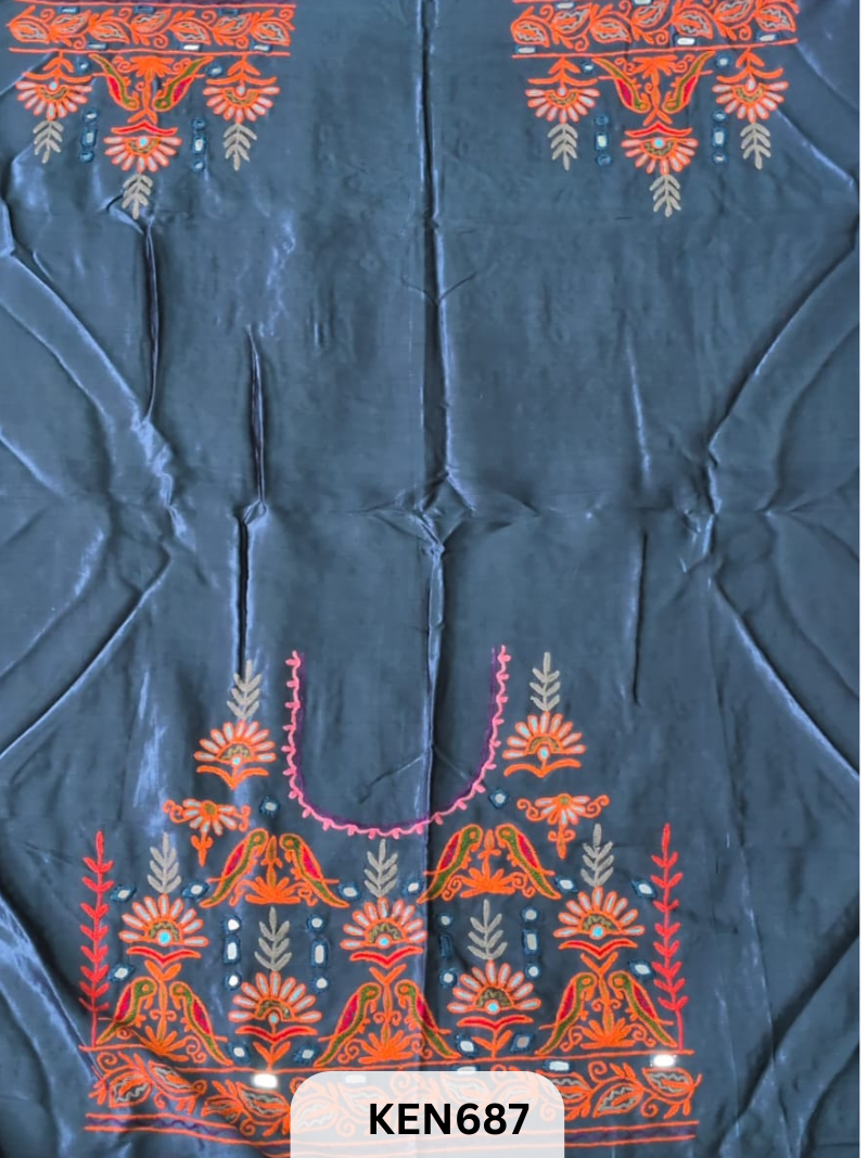 MASHRUSILK HAND AARIWORK UNSTITCHED BLOUSEPIECE