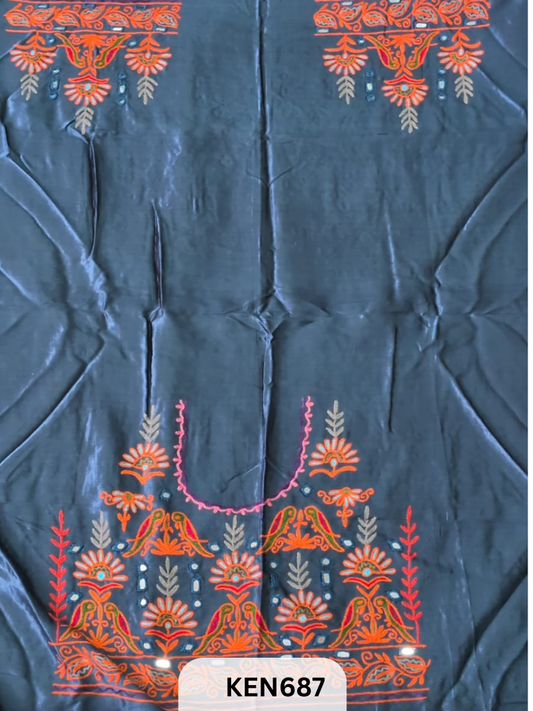 MASHRUSILK HAND AARIWORK UNSTITCHED BLOUSEPIECE