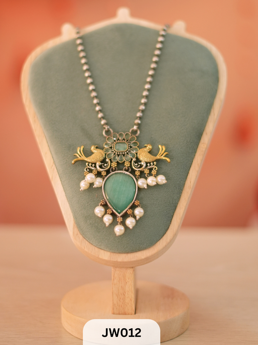 (Monalisa Necklace) Oxidised Neck Set  With Handmade