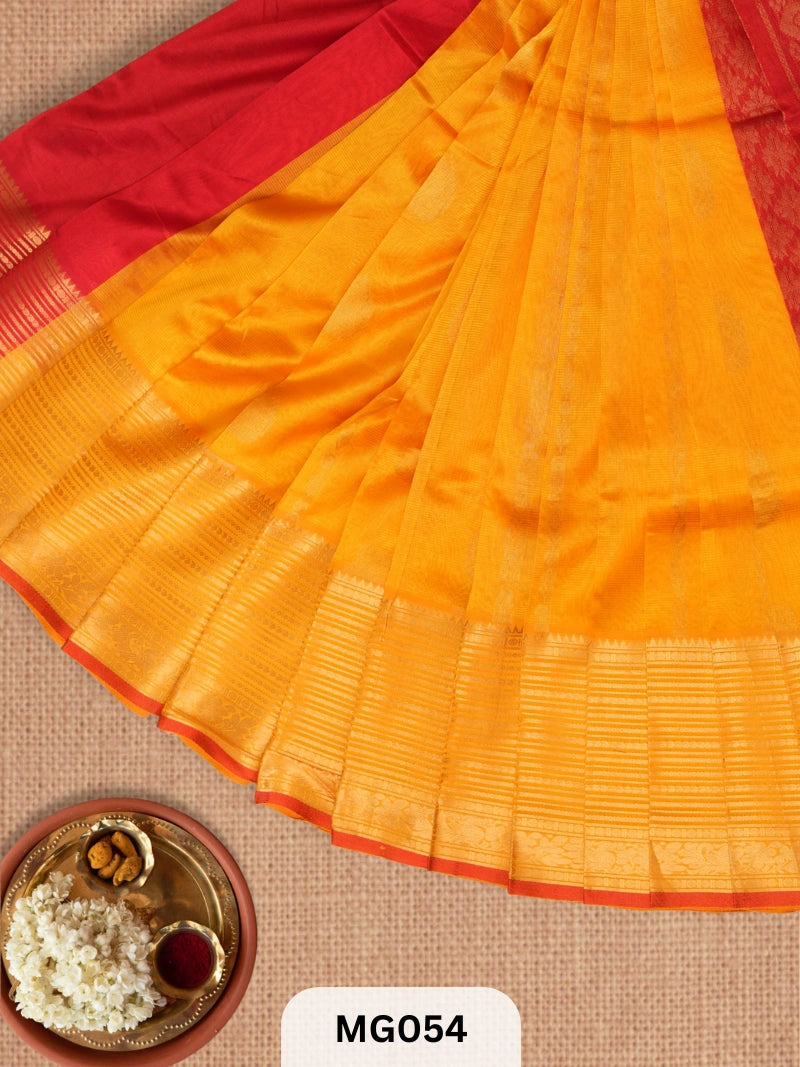 PURE HANDLOOM MANGALGIRI SAREE | BUTTA PALLU