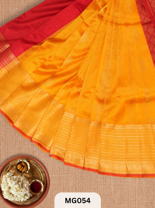 PURE HANDLOOM MANGALGIRI SAREE | BUTTA PALLU