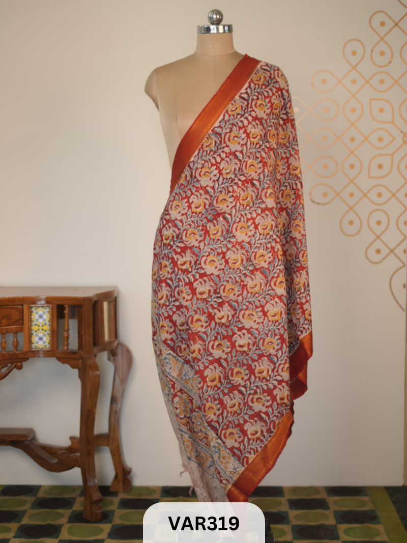 KALAMKARI CHENNURI SILK DUPPATTA