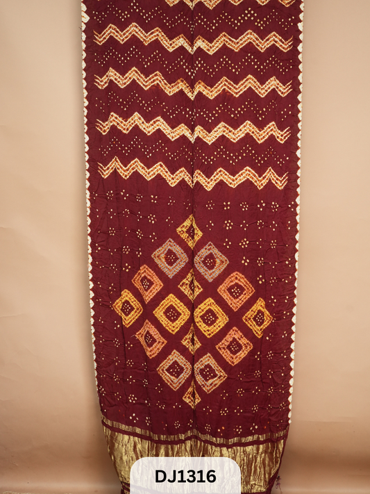 BANDHANI SHIBORI SAREE WITH LAGDI PATTA