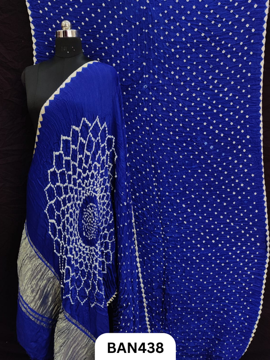 Semi Gaji Silk Tissue Pallu Bandhej Saree With Edging