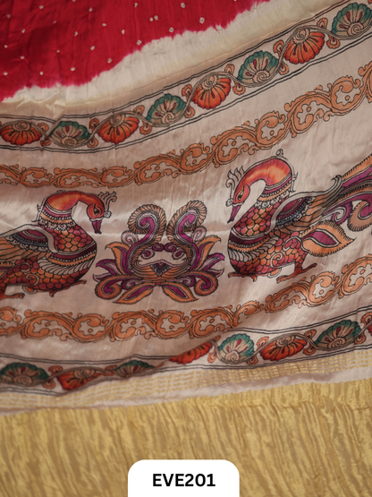 Modal Bandhini With Madhubani Fusion Saree