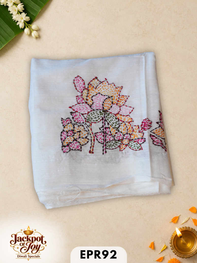 Raw silk with Kantha Blouse