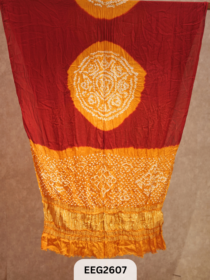 MODAL BANDHEJ KASUMBO DUPPATTA WITH TISSUE BORDER