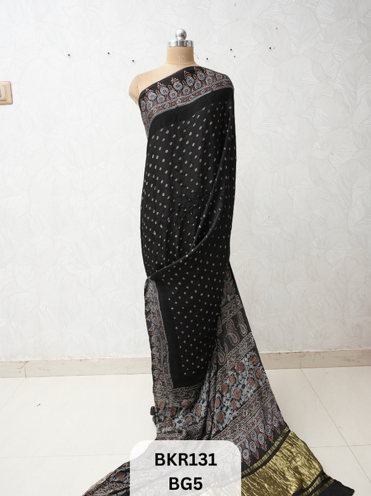 BANDHANI & AJRAKH MODAL SAREES | LAGDI PATTA