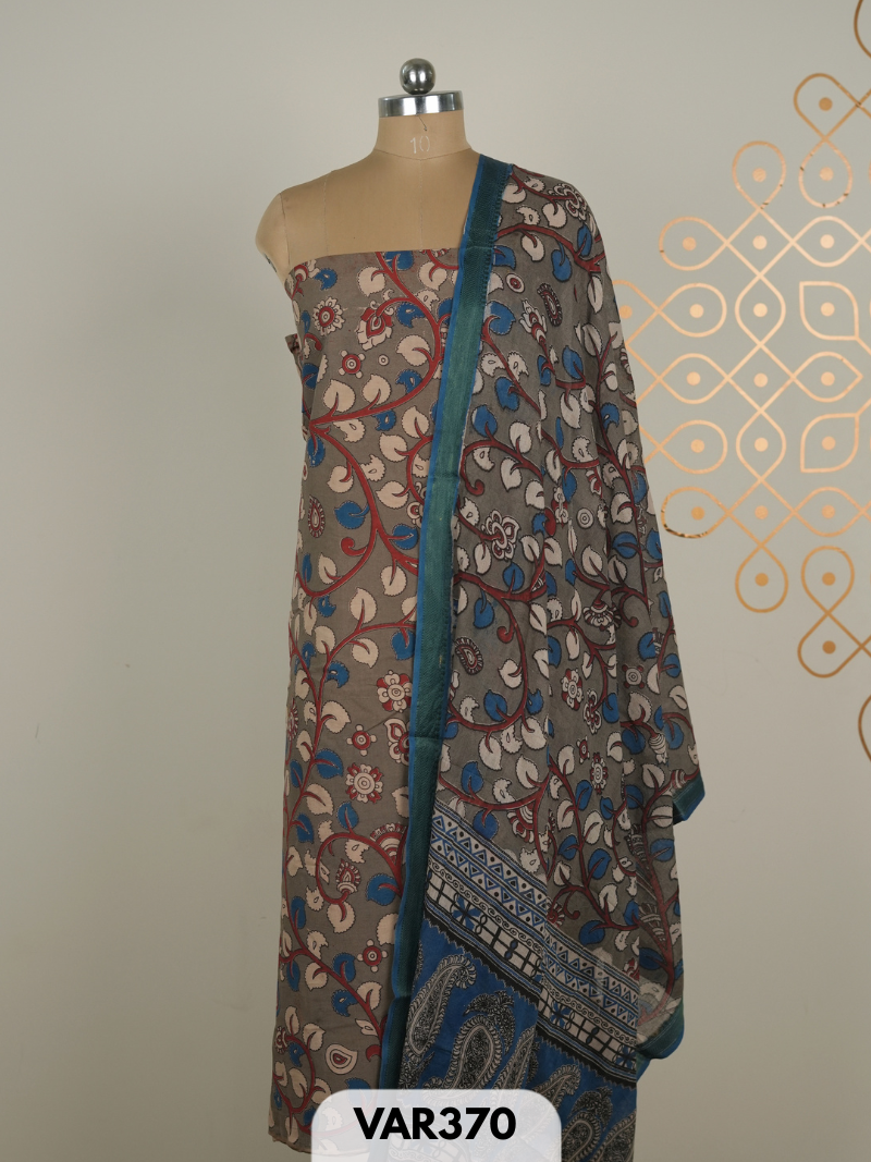 KALAMKARI COTTON-2 PCS-TOP & DUPPATA