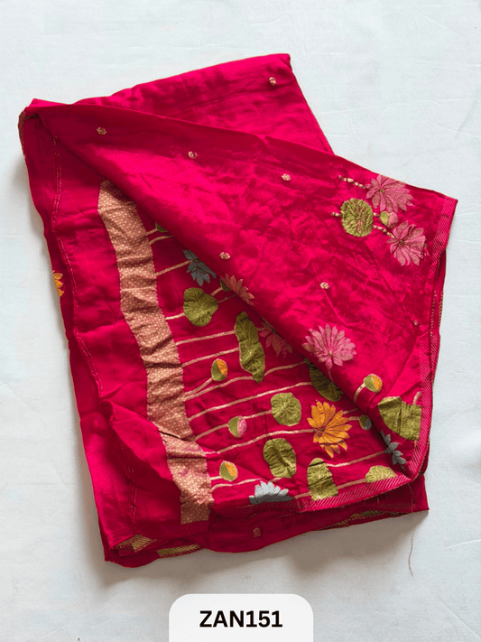 BANARASI CHINON KHADDI MEENA SAREE