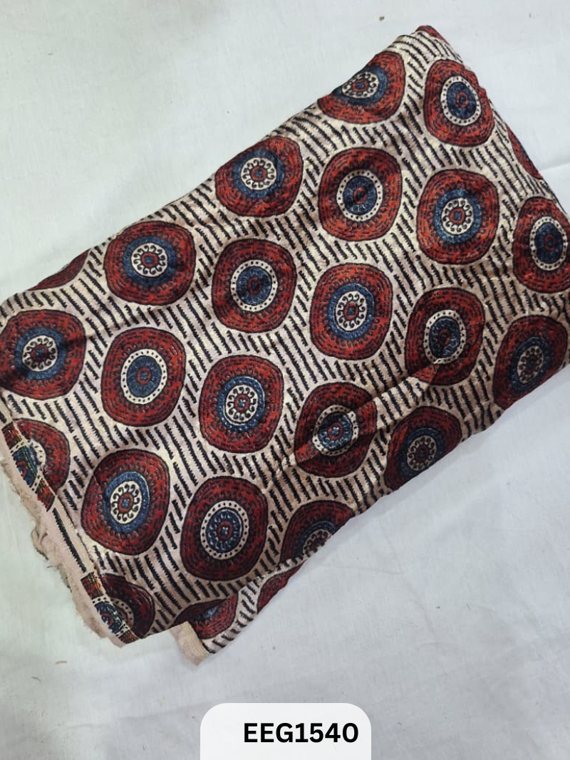 VELVET AJRAKH PRINT FABRIC-1MTR